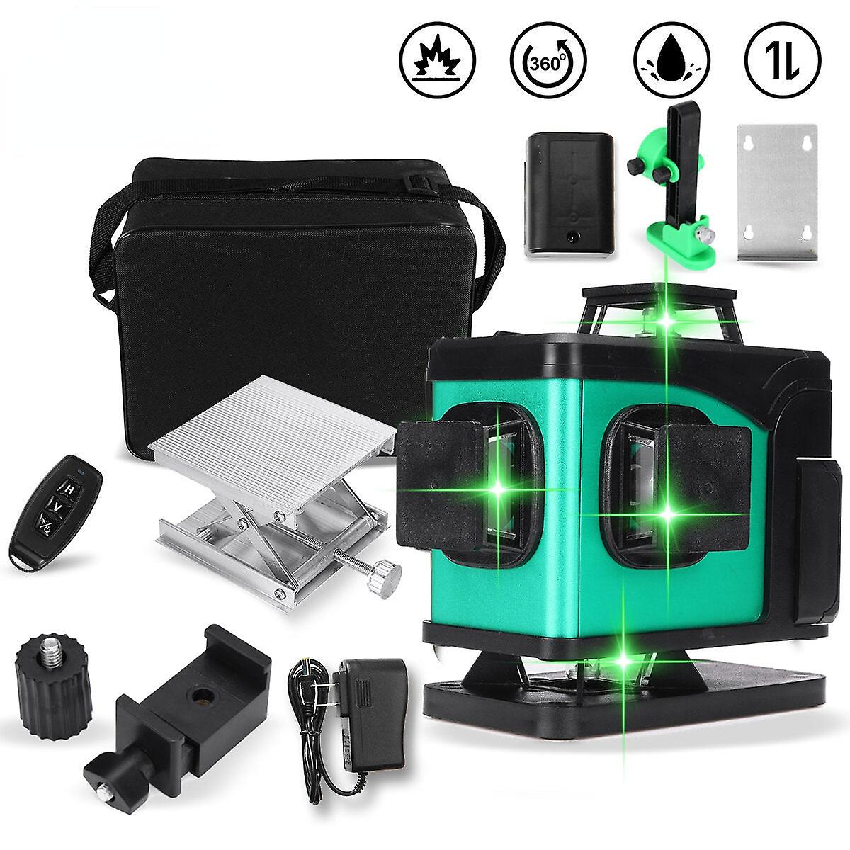 Lasernivellierung 16 Linien 4d Selbstnivellierende 360° horizontale und vertikale Kreuzung Super leistungsstarke grüne Laserstrahllinie Lasernivellierung