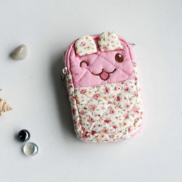 [Happy Source] Embroidered Applique Fabric Art Wallet Purse/ Pouch Bag (2.8 X 4.7 X 0.98 inches)