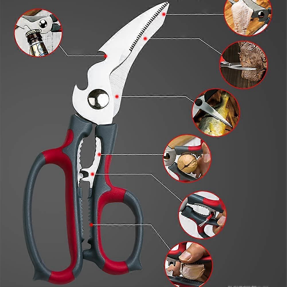 Kitchen Scissors-Curved Kitchen Scissors,Stainless Steel Poultry Scissors(21.5CM)