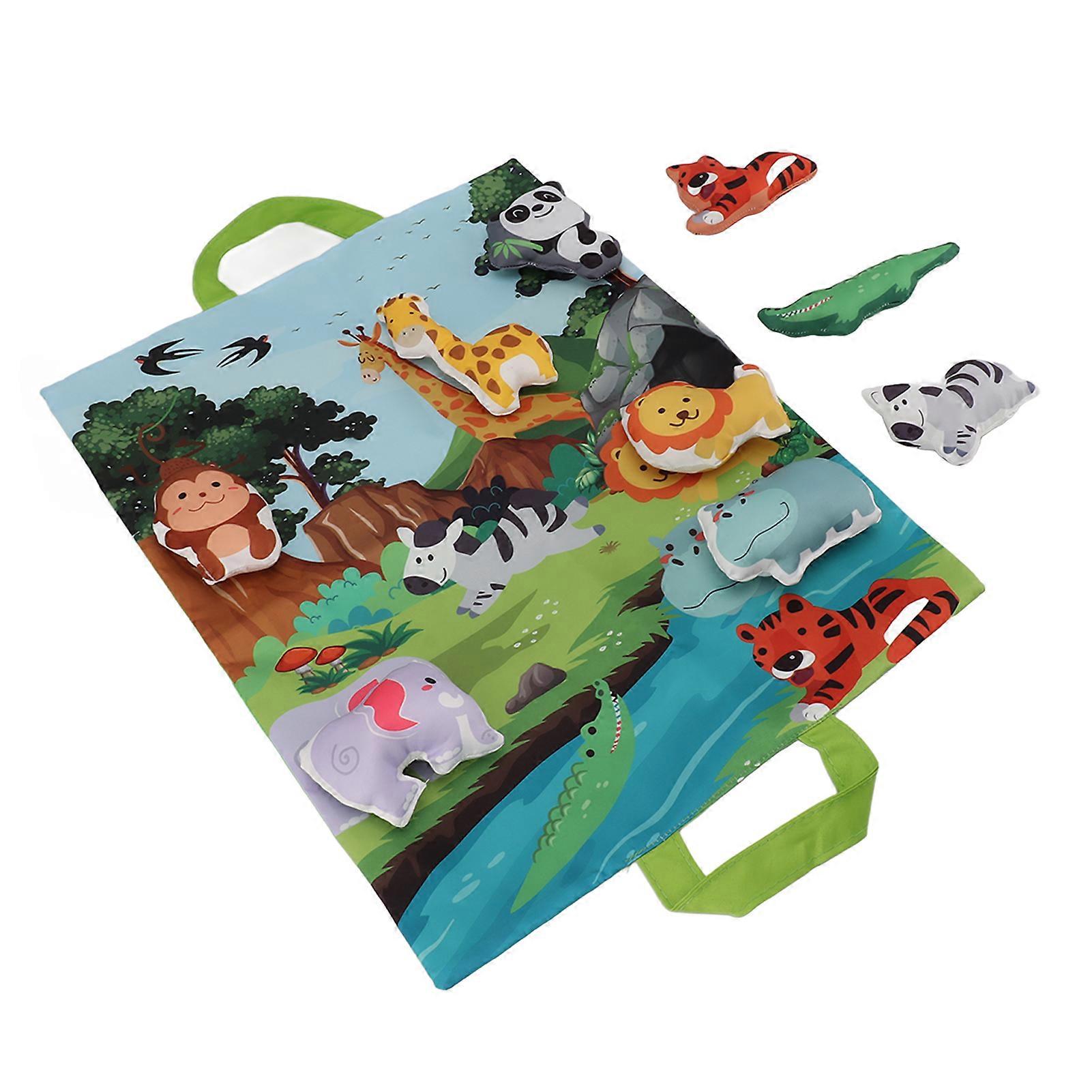 Soft Baby Toy Set with Play Mat, Crinkle Paper, and Versatile Cloth Animals for Toddlers