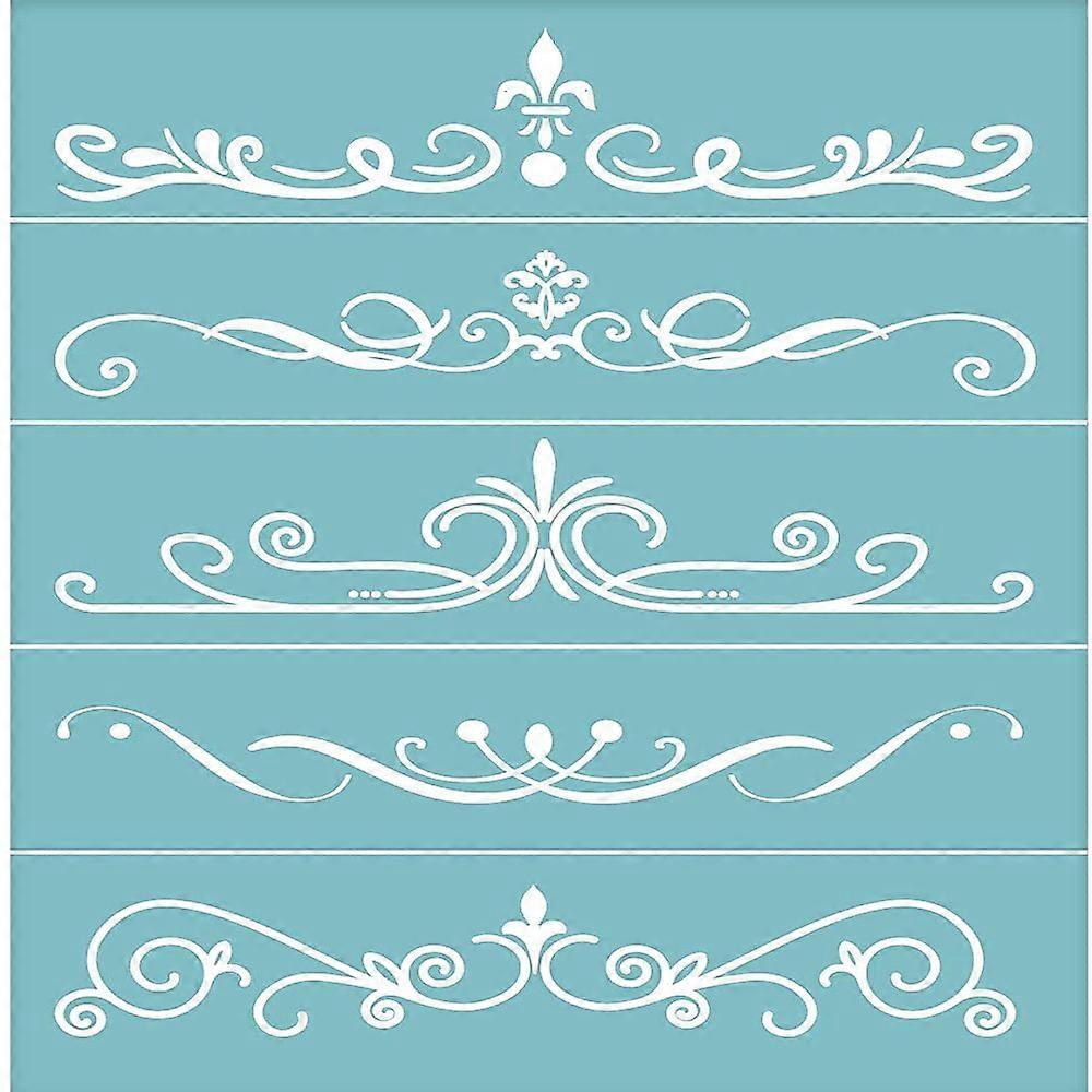 1Sheet Self-Adhesive Silk Screen Printing Stencil Reusable Pattern Stencils Crown Patterns