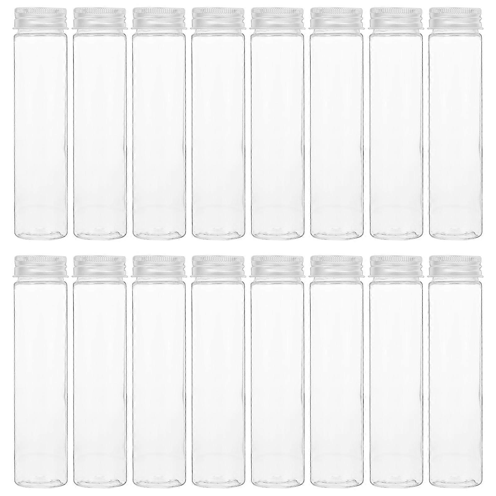 16pcs Small Test Tubes with Screw Caps Plastic Powder Testing Tubes Sample Liquids Vials(110ml)