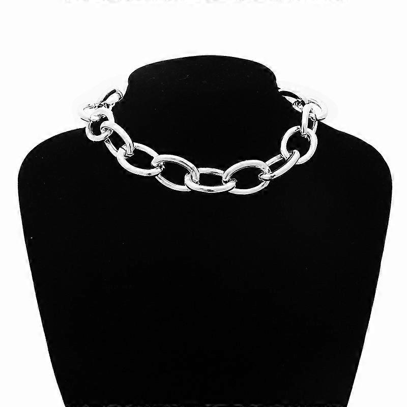 שרשרת על הצוואר עבה מסיבי שמנמן קולר נערת גראנג' צ'וקרים תכשיטים גותיים Kpop קישוטים אסתטיים לנשים אביזרים