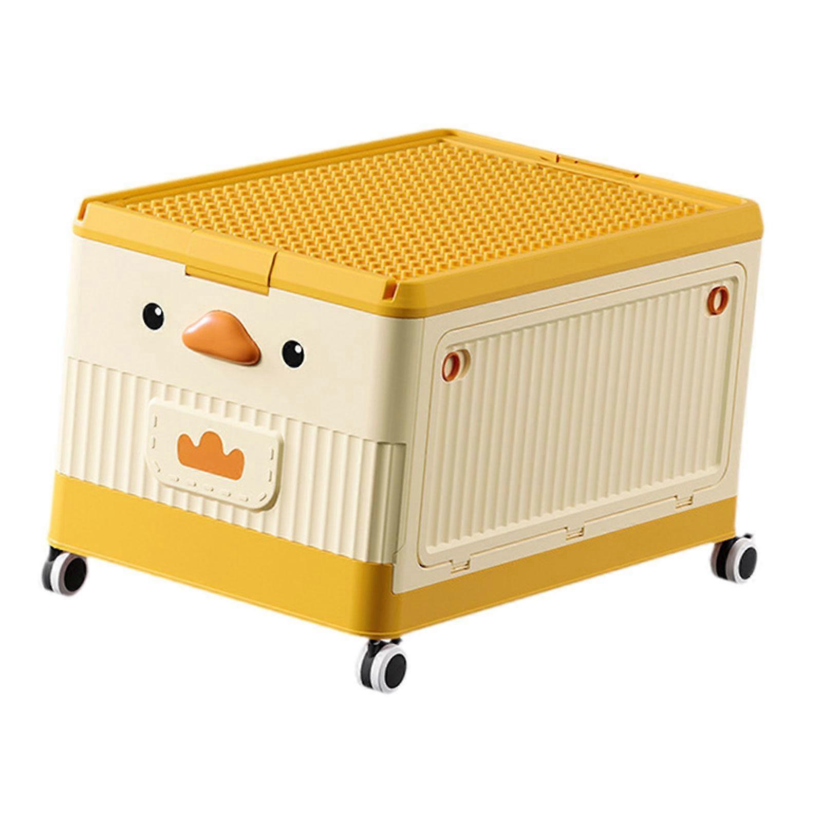 Stackable Toy Storage Box with Wheels Storage Case Cartoon for Toys Playroom