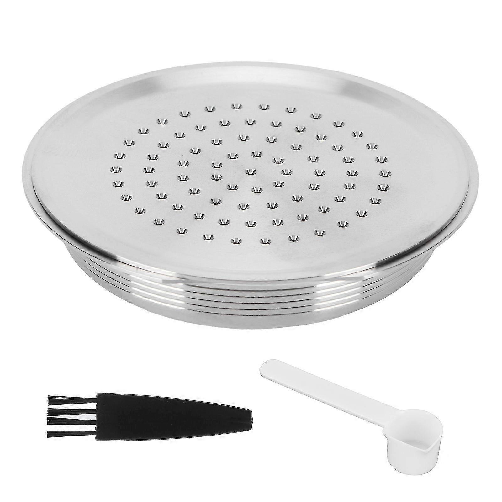 咖啡胶囊可重复使用可再填充咖啡滤杯，带勺刷，适用于 Senseo HD7801