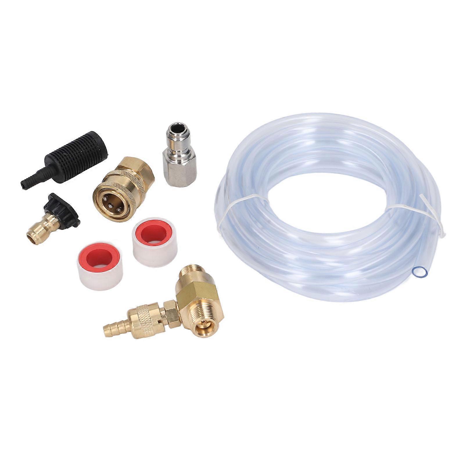 Chemical Injector Brass Stainless Adjustable Downstream Injector with 9.8ft Tube for Pressure Washer 5000PSI