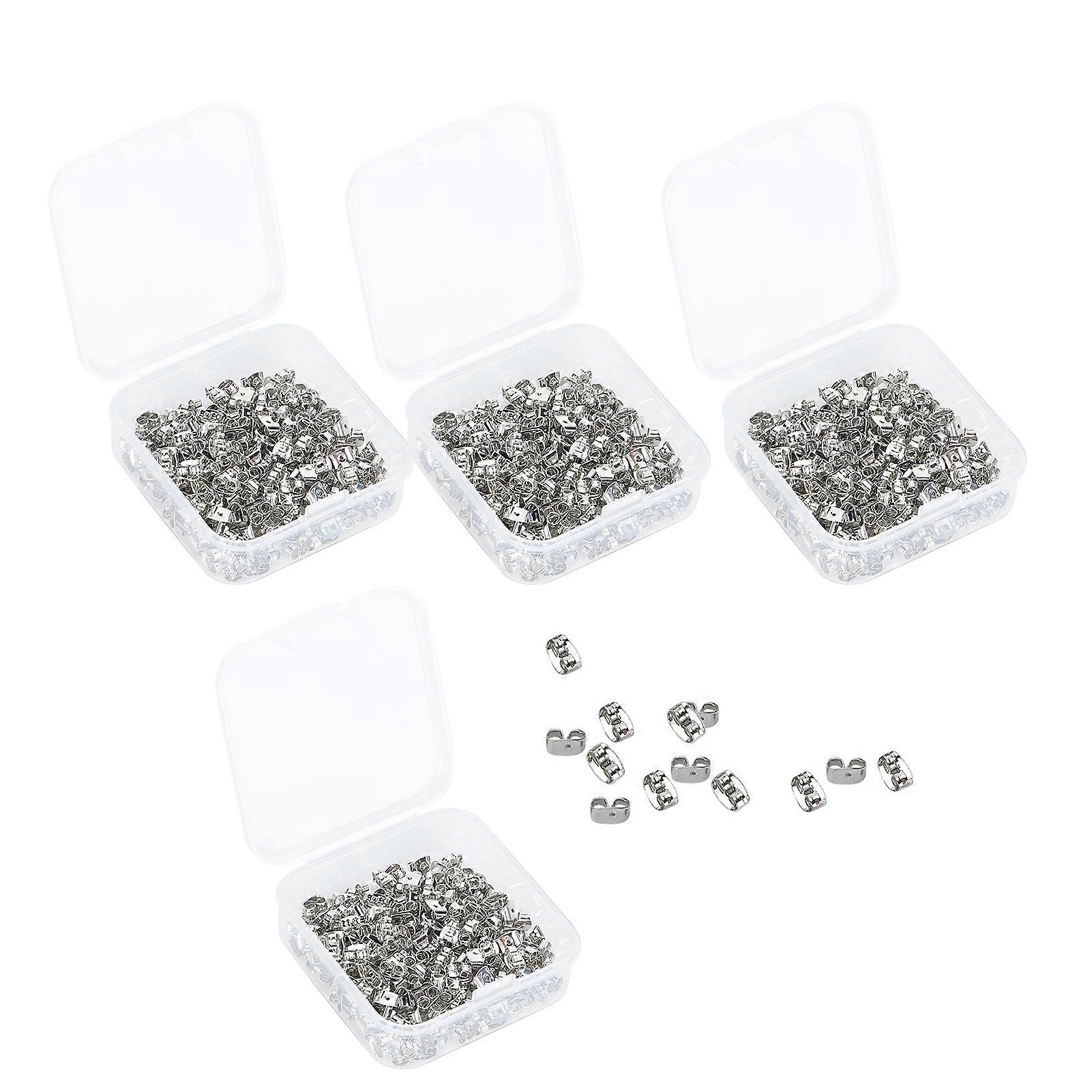 800Pcs Earing Backs Iron Secure Stoppers Locking Pads Replacement with Storage Box for Studs YEMAA