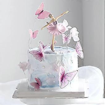 Papillon Decoration Gateau, 47 PCS Deco Gateau Anniversaire, 3D Papillon Cupcake Décorations, Boule Décoration Gateau pour Anniversaires, Vacances, Mariages, Baby Showers (A