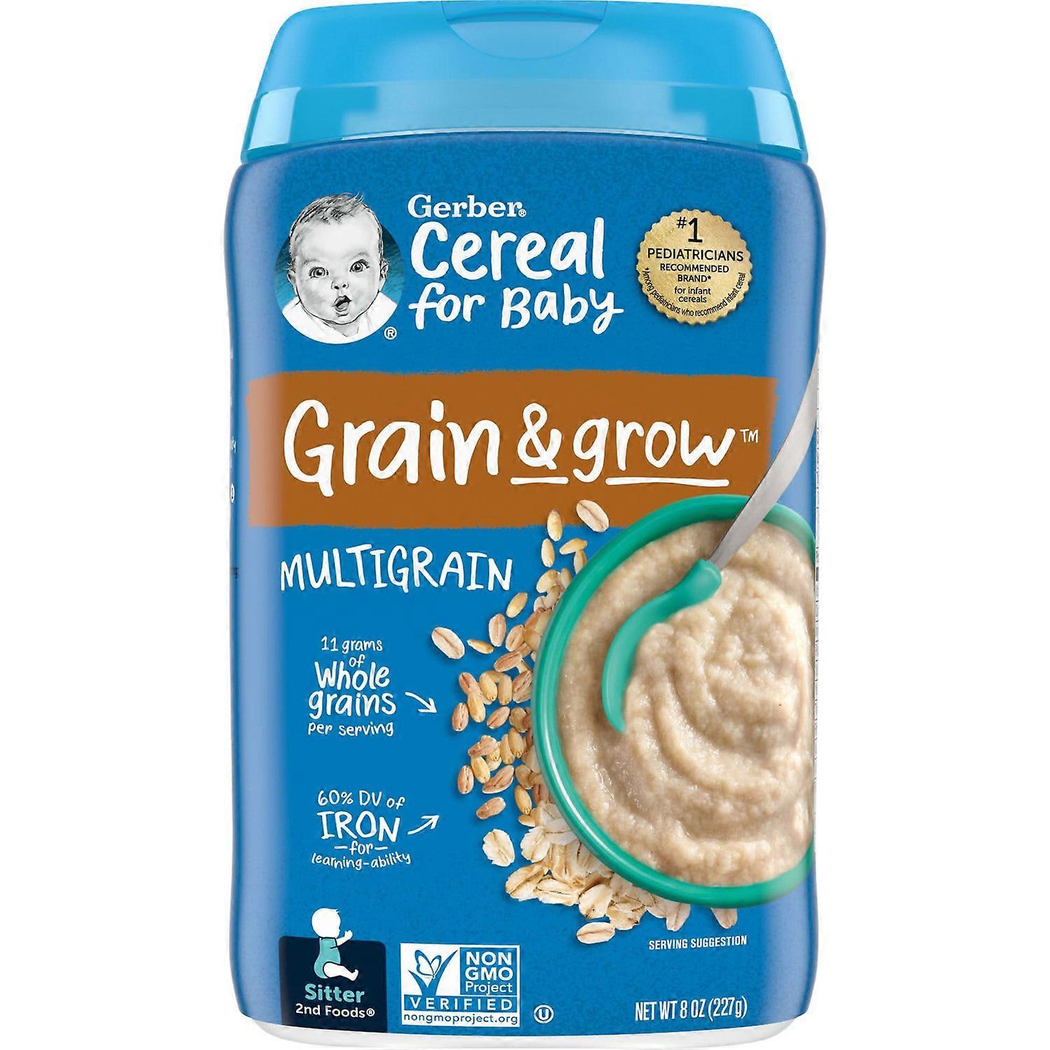 Gerber, حبوب للأطفال، الحبوب والتطور، 2nd Foods، الحبوب المتعددة، 8 أوقية (227 غرام)