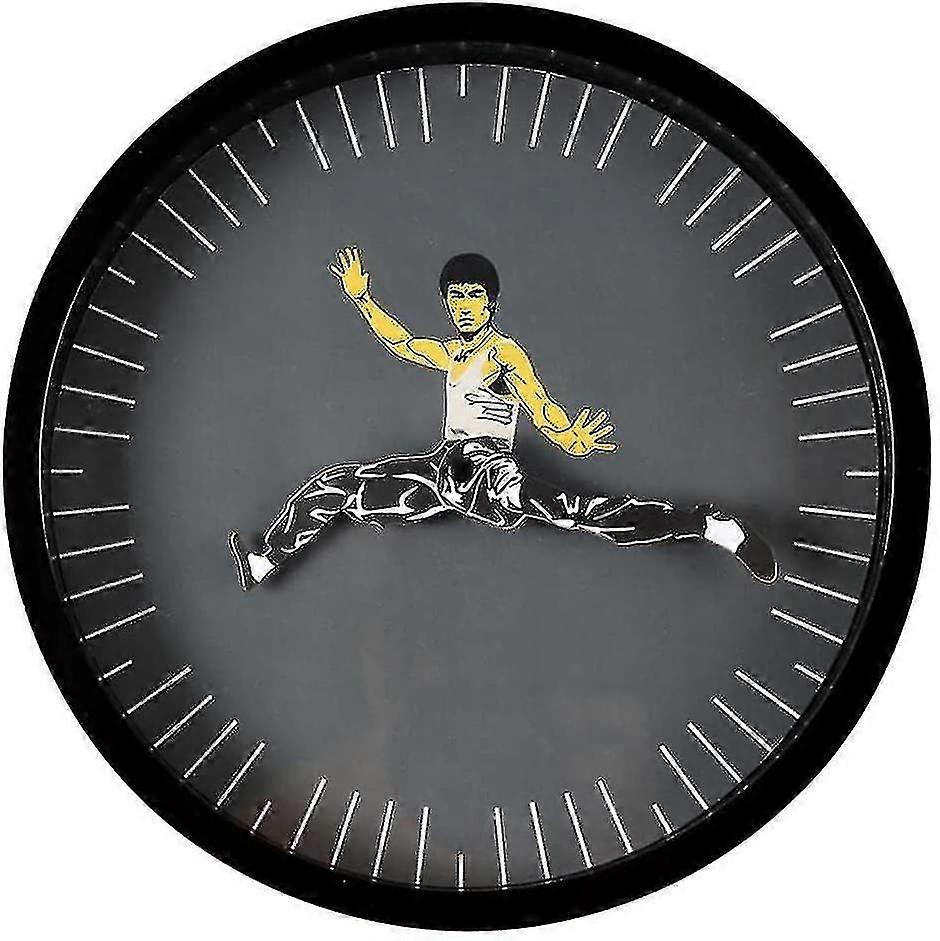 Clock Creativity Kung Fu Clock Round Quartz Wall Clock Silent Noiseless Clock For Living Room Bedroo