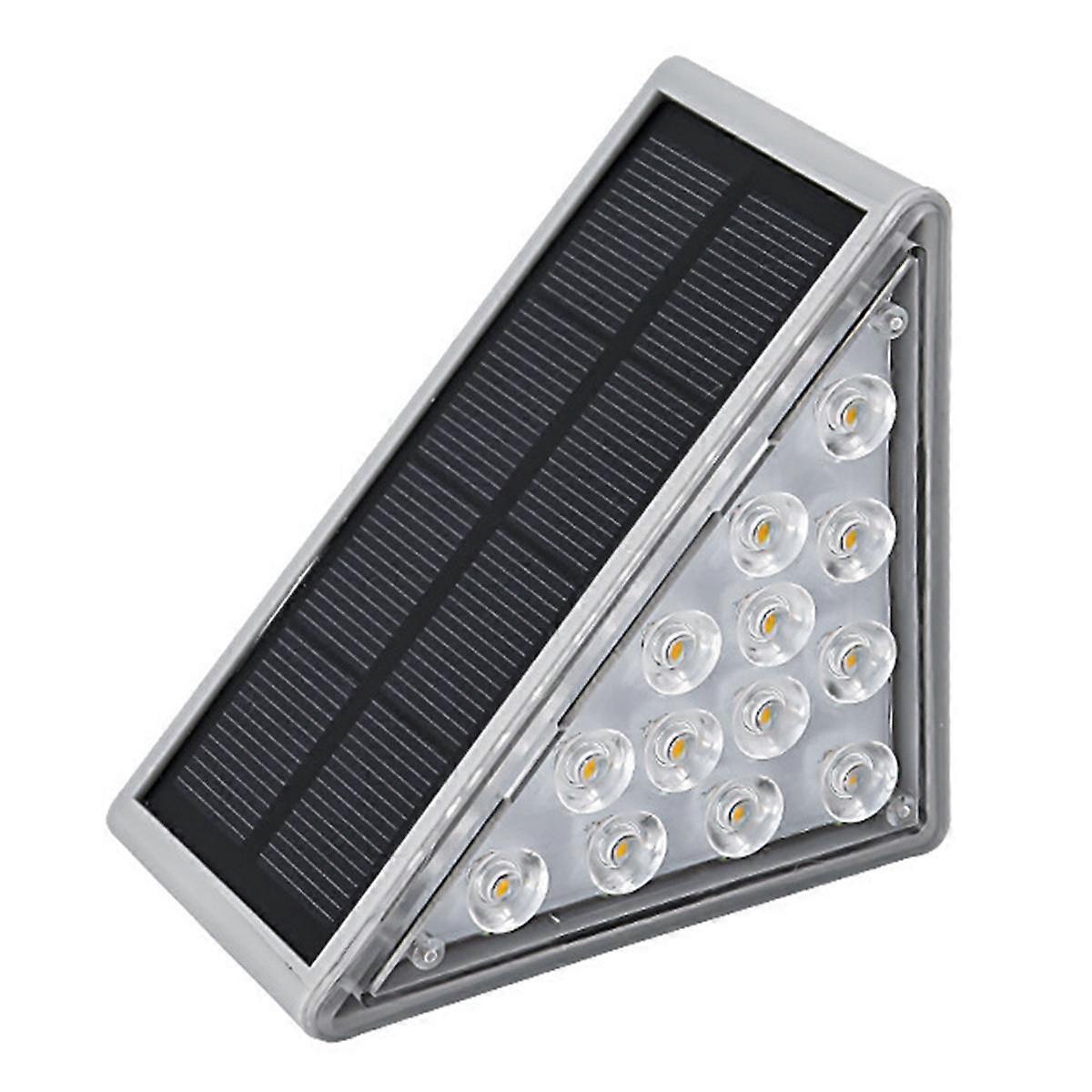 1PCS Solar Stair Light Outdoor Home No Wiring Rainproof Gray Solar Step Light Ambience Light,Warm Light