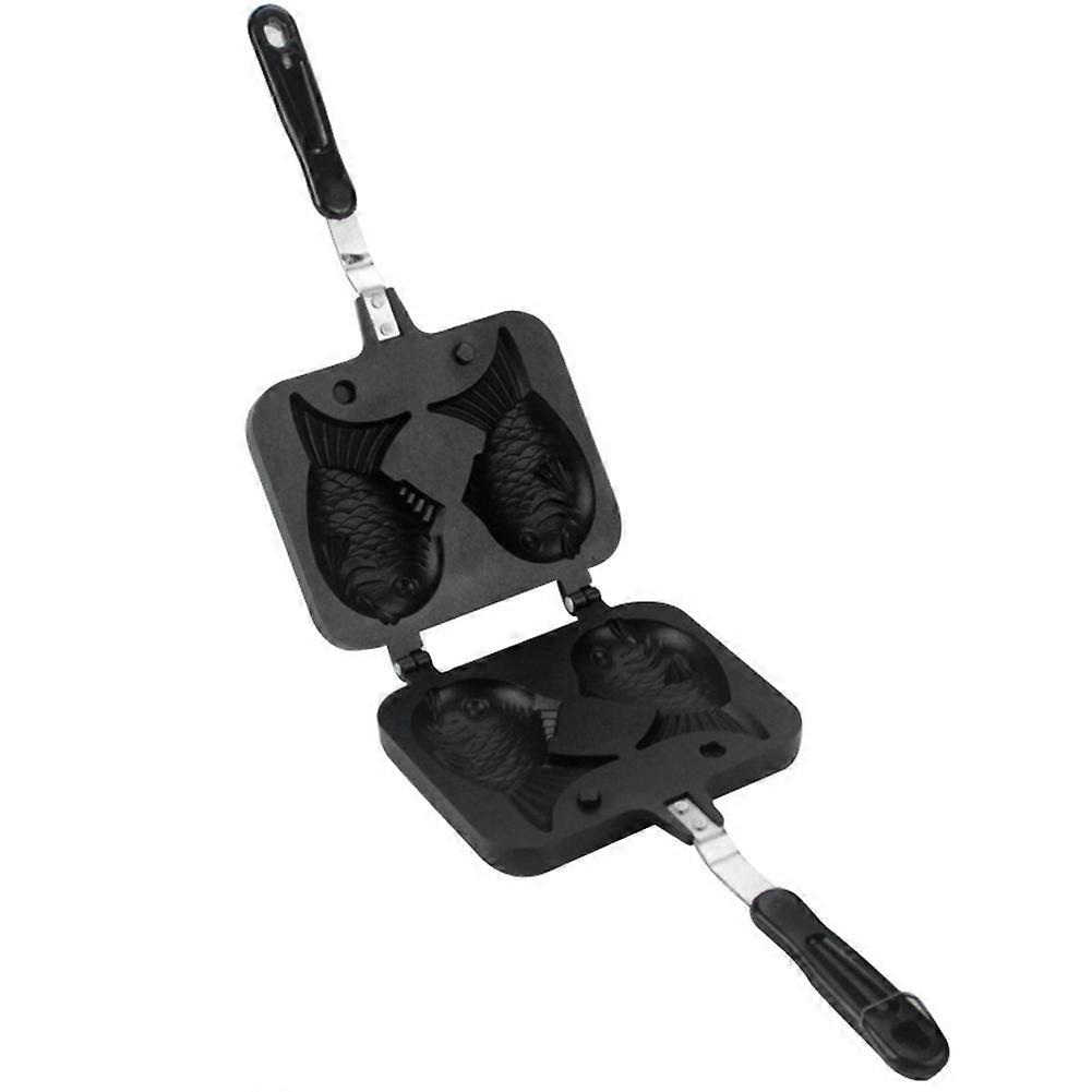 Taiyaki Fish Shape Cake Maker Waffle Pan Mold Cast with 2 Sided Home Cooking Bakeware Tool