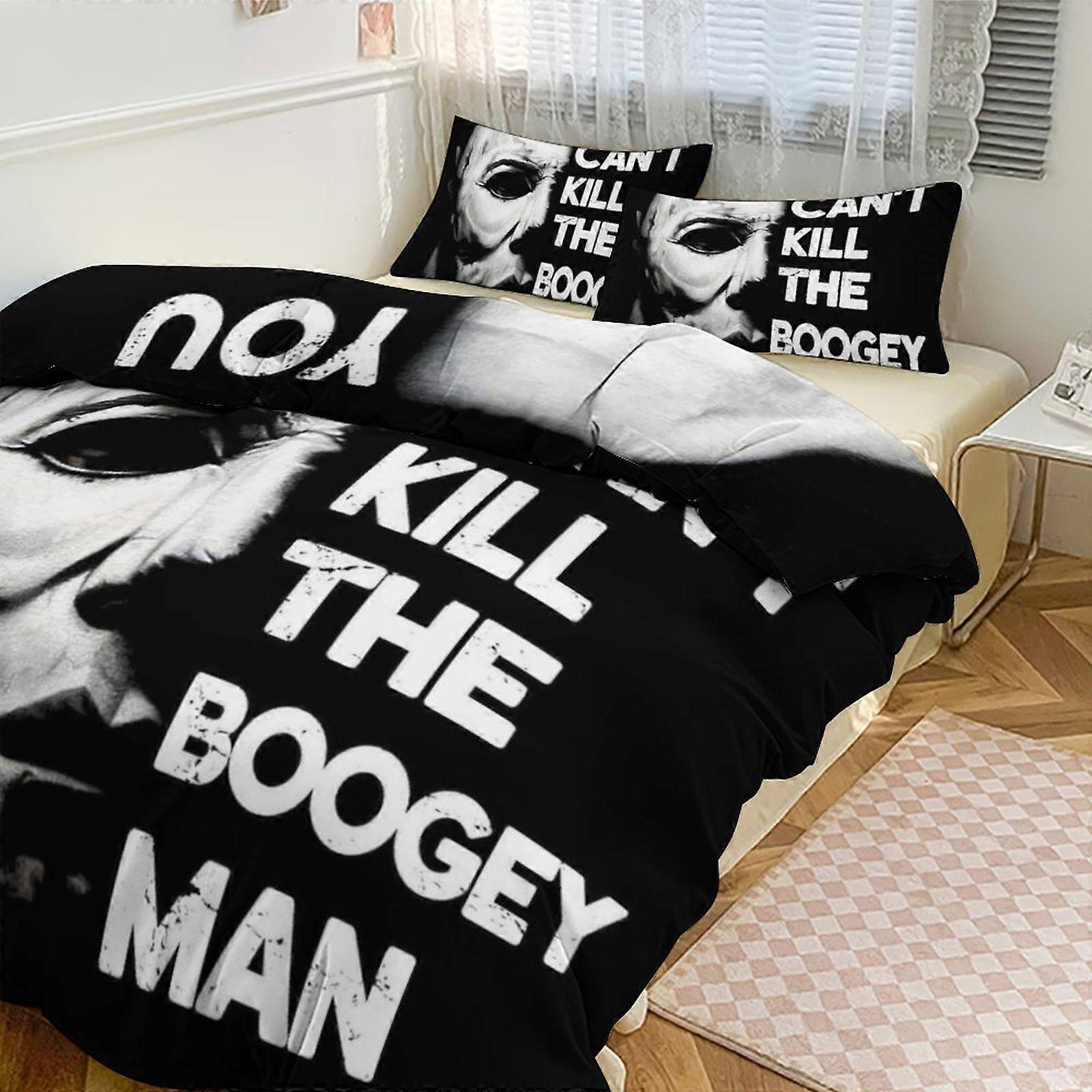 g947 Michael Myers Print Bedding Set Pattern Duvet Cove Set 3 Pieces 1 Quilt Cover And 2 Pillowcases for Women Men Teens 86x70"" tq947