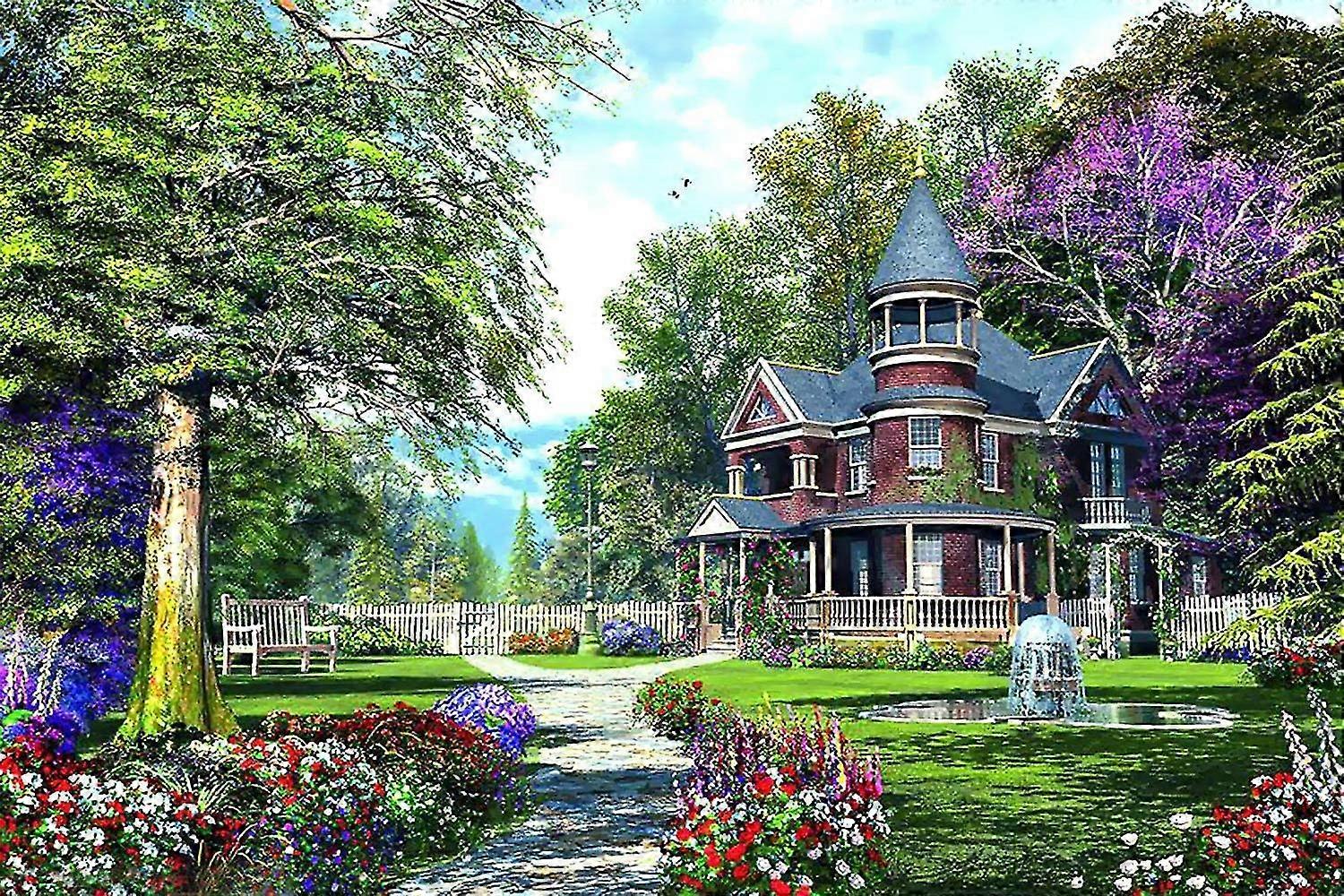 5d diamant maleri kit blomster og landskapsarbeid