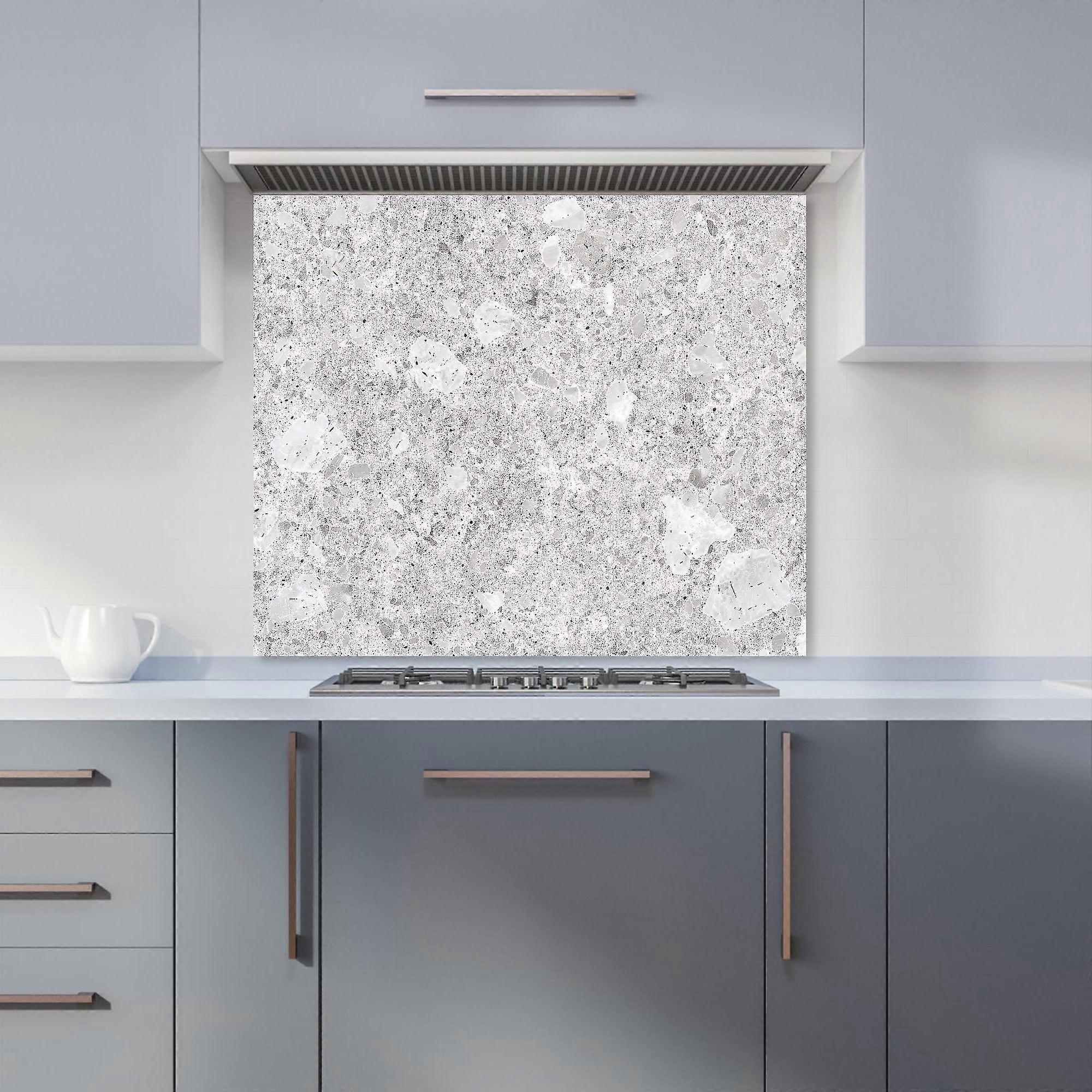 Light Grey Quartz Effect Kitchen Splashback