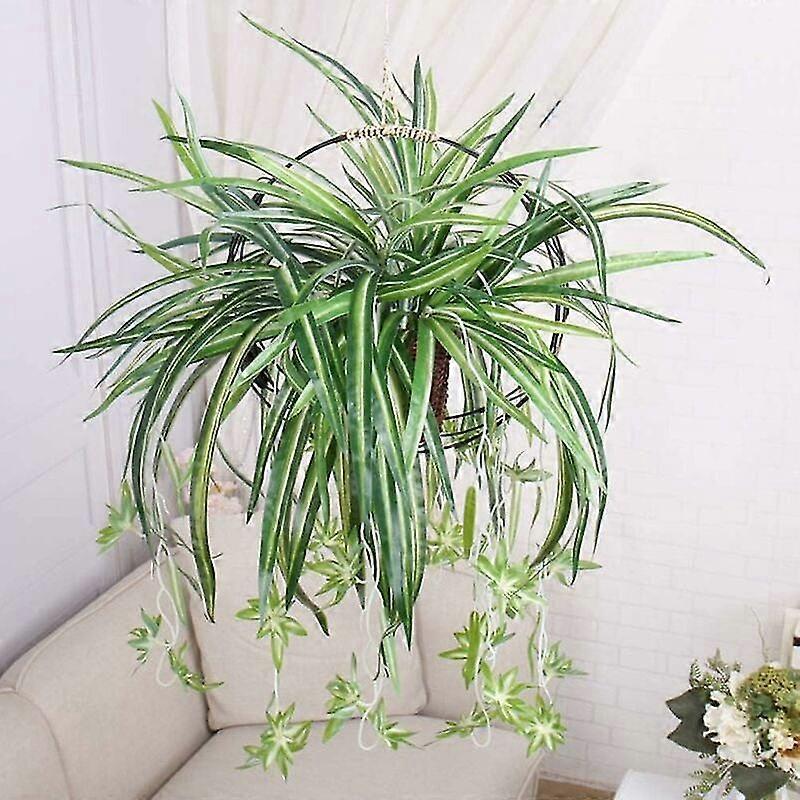 1pack Knstliche Chlorophytum-Hngepflanze, Knstlicher Efeu, Realistische grne Bltter, Wandbehang, Fr Zuhause, Garten, Bro, Veranda, Hochzeitsdek