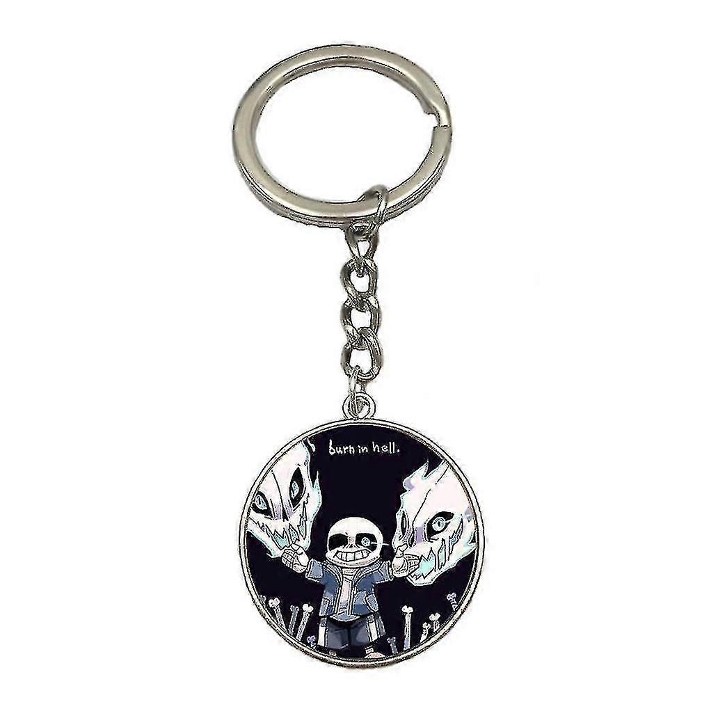 undertale Sans Key Ring Gemstone Glass Pendant