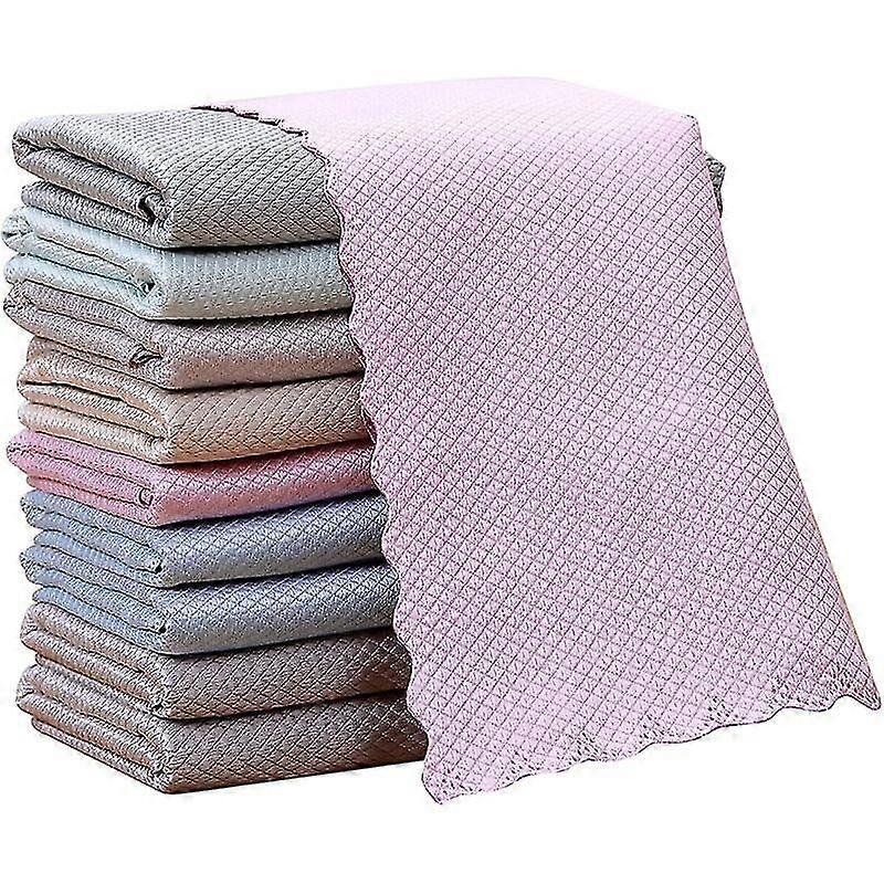 10 包厨房超细纤维清洁布多用途家用可洗超细纤维布 30x40cm