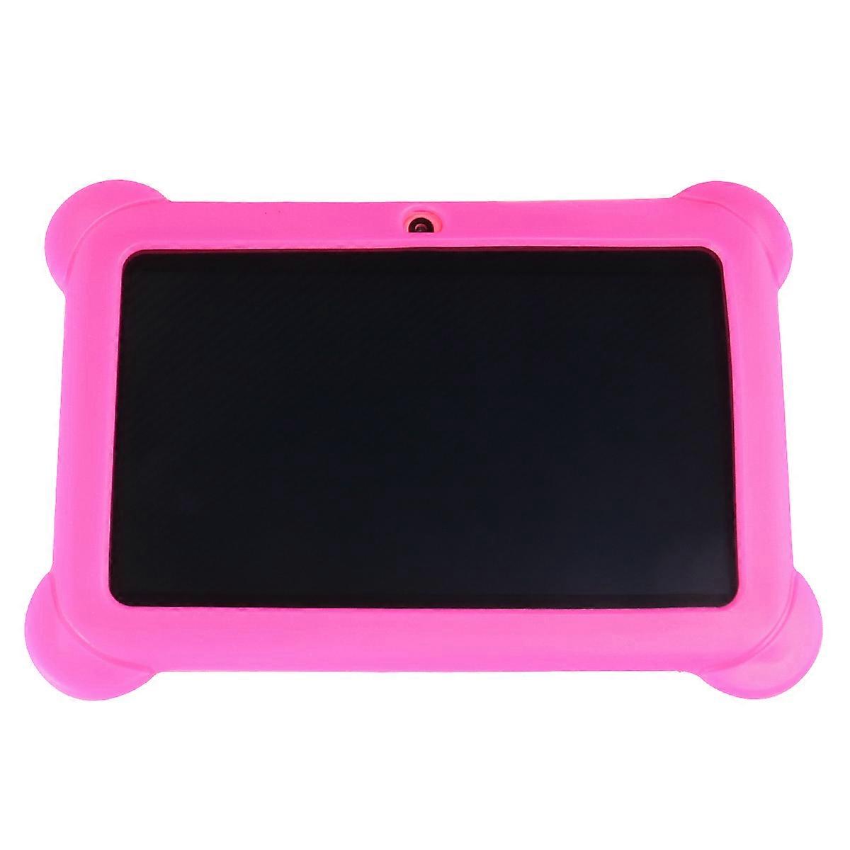 Kids Safe 7" Quad-Core Tablet 512M+8GB WIFI Dual Cameras Kid-Proof Case with US Plug (Pink)