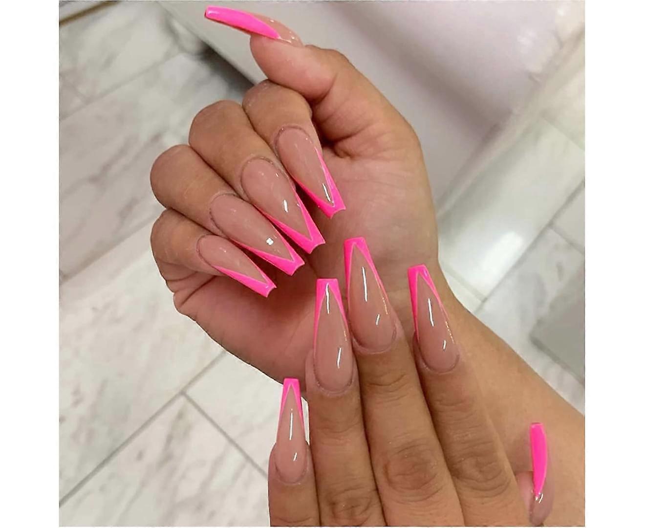 Meat Powder Pink Long Nail Patchmake up