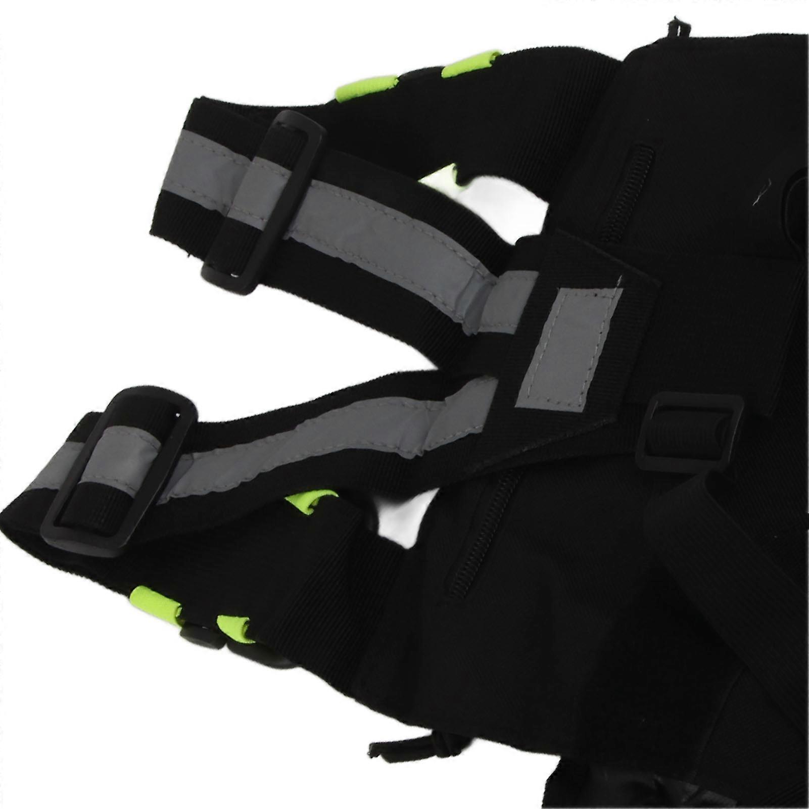 Walkie Talkie Chest Bag Green Fluorescent Strip Adjustable Chest Harness Universal for 2 Way Radio