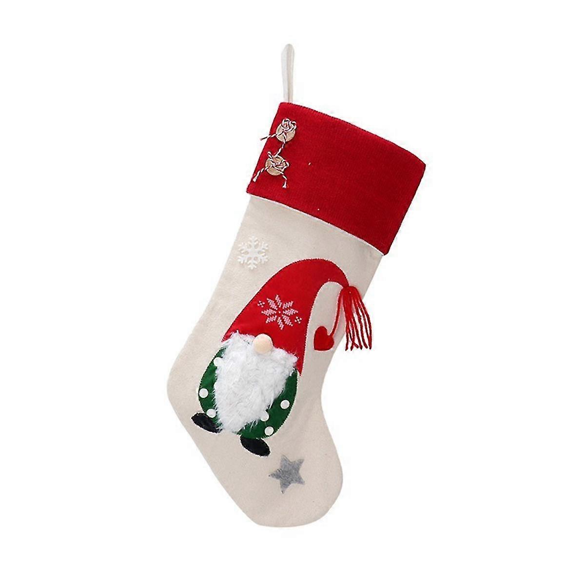 Christmas Stockings , Linen Red 3D Suit Xmas Decorations Indoor Hanging Stockings