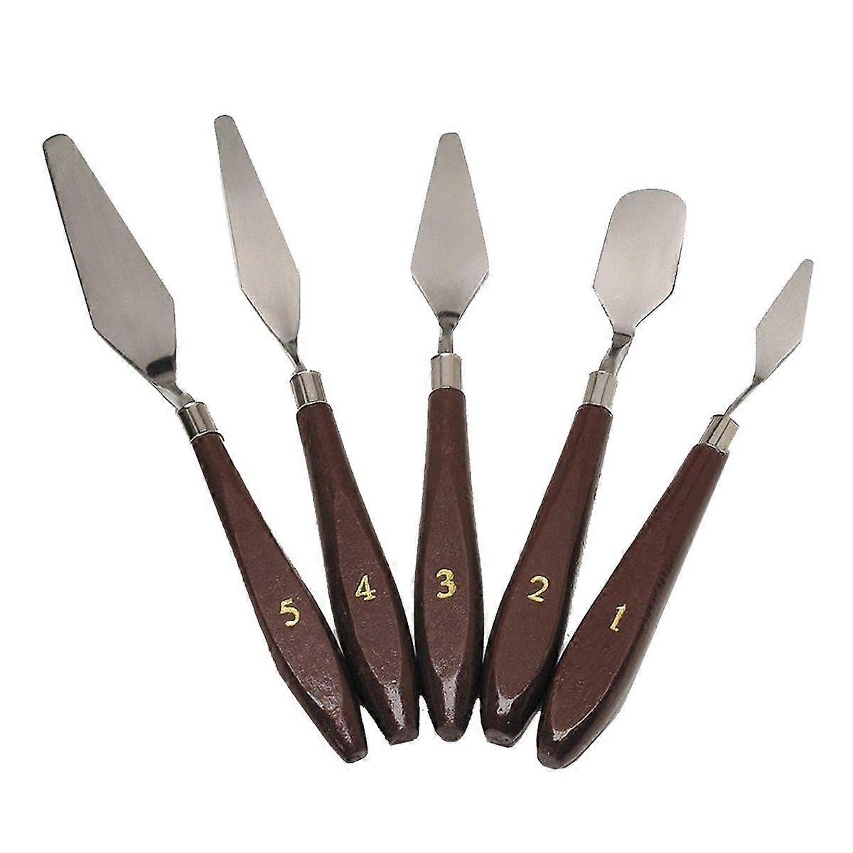 5 Pcs Painting Knife Set,Stainless Steel Spatula Palette Knife Painting Mixing Scraper Oil Painting Accessories Color Mixing