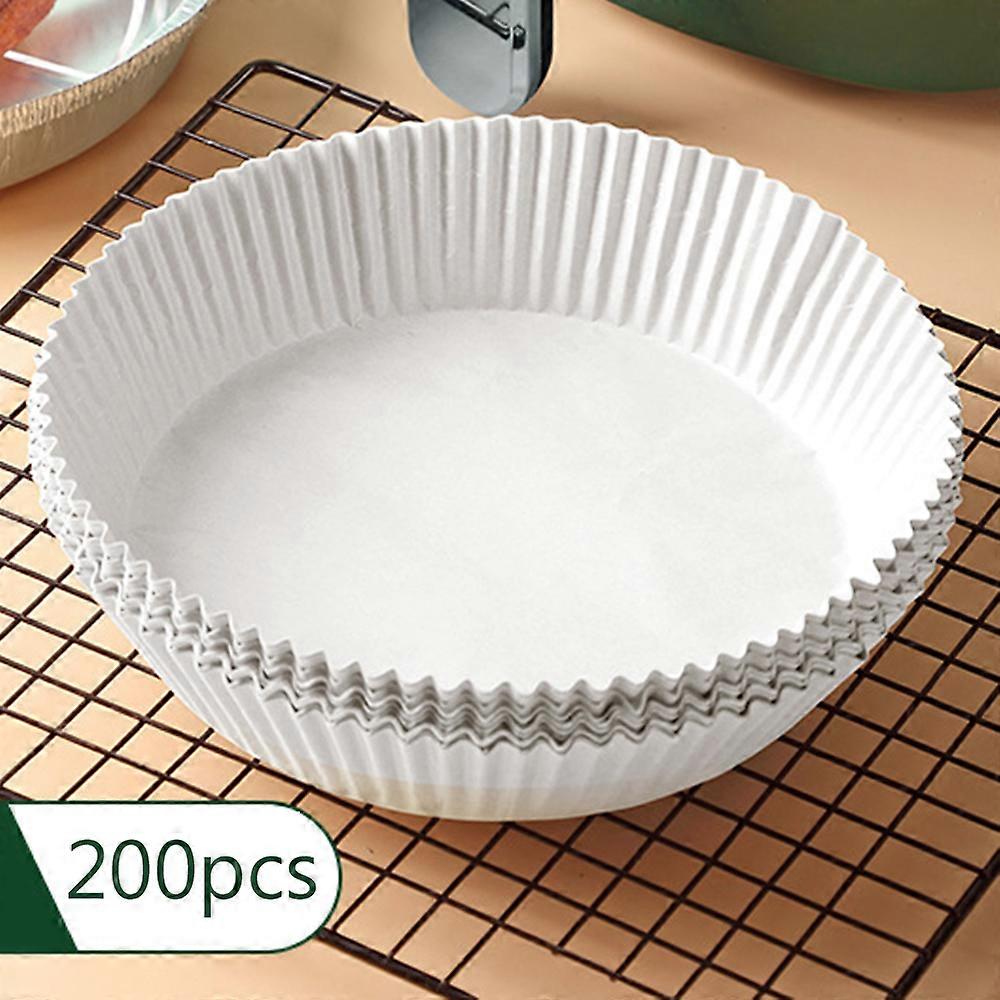 50PCS Round Baking Paper for Hot Air Fryer Non-Stick Oilproof Disposable Paper