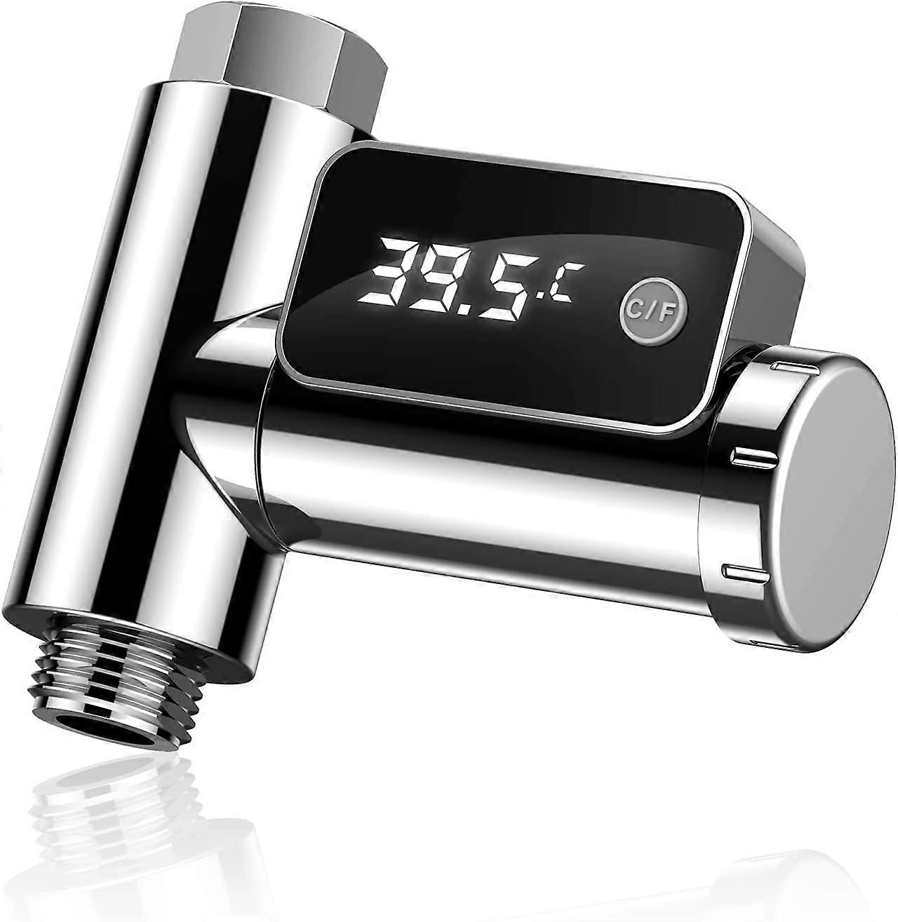 Digital Shower Thermometer Intelligent Water Temperature Meter Water Flow Power Thermometer Rotatable LED Display Screen Bath Water Temperature Monito