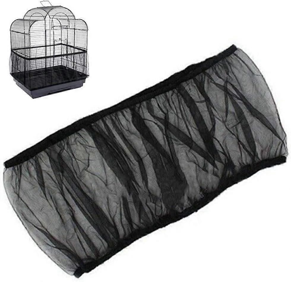 Universal Bird Cage Seed Catcher,Seed Catcher Guard Net Cover,Parrot Nylon Mesh Net Cover,Soft Airy Cage Net Stretchy Skirt for Round Square Cages