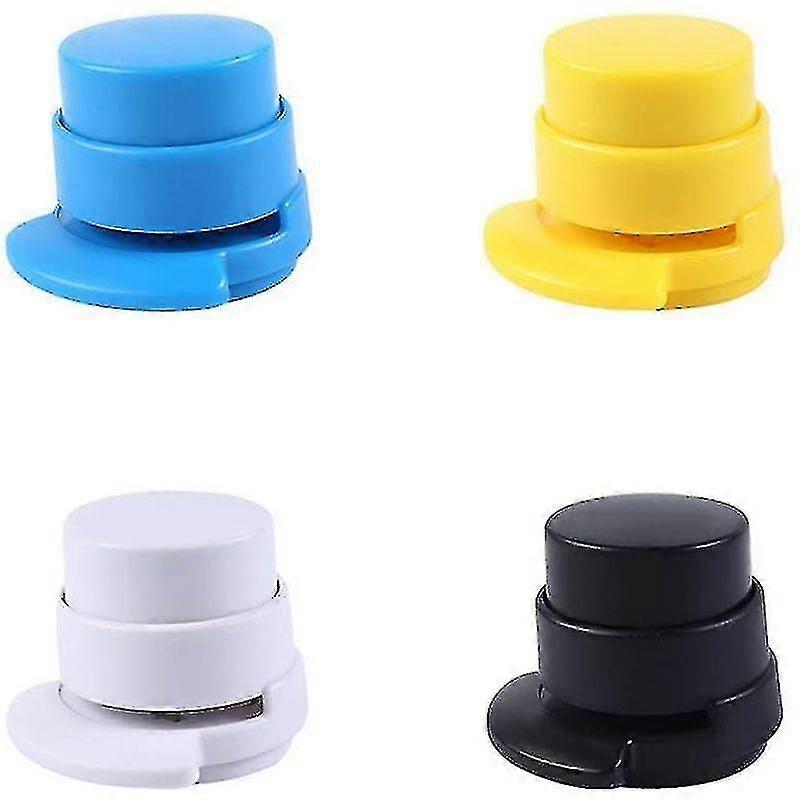 Office Stapleless Mini Stapler, Portable (4 Pcs, Random Color)