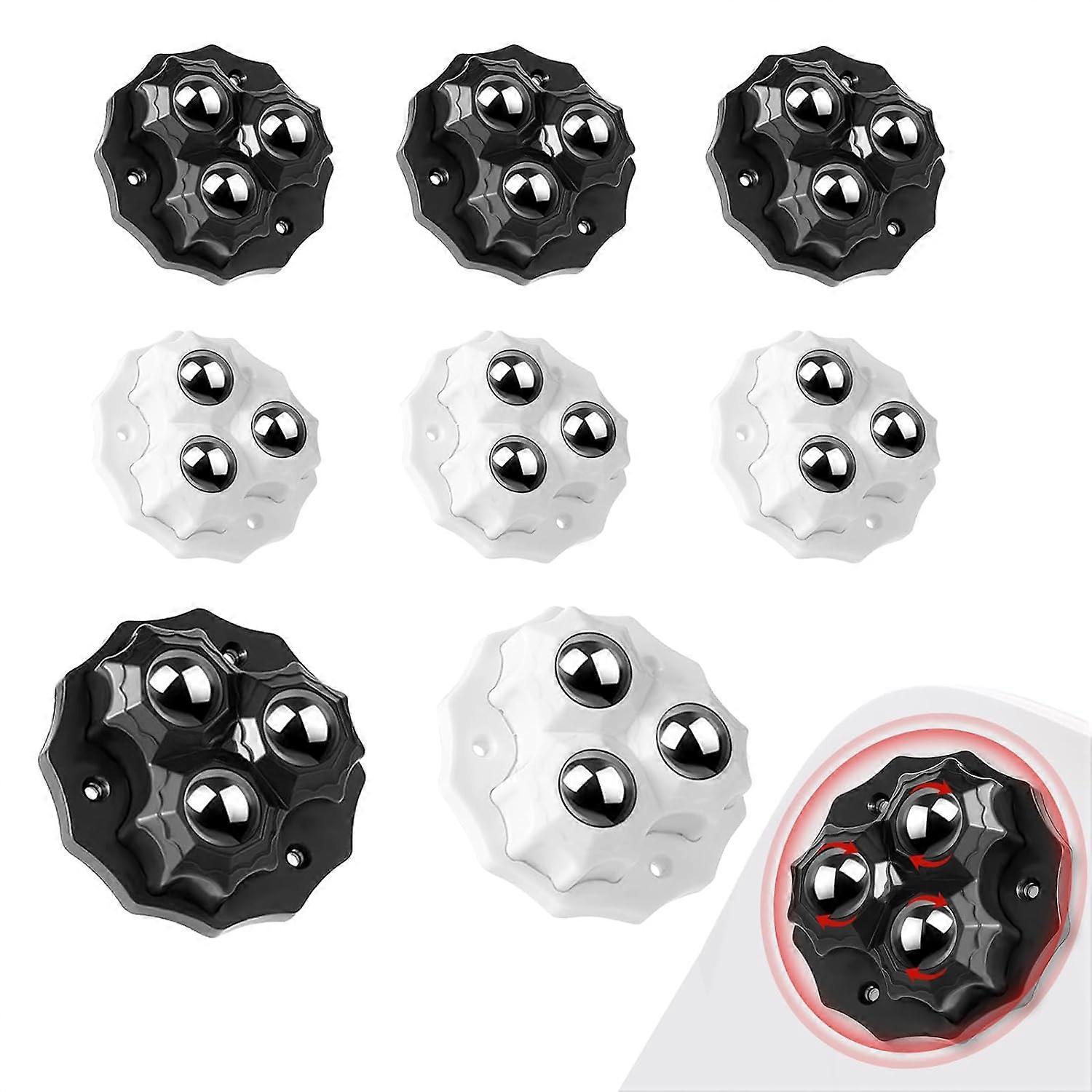 8PCS Furniture Casters, 360 Rotating Movable Pulley 3 Steel Ball Casters, Self-Adhesive Casters, Swivel Casters, Small Caster for Trash Cans Boxes Fl