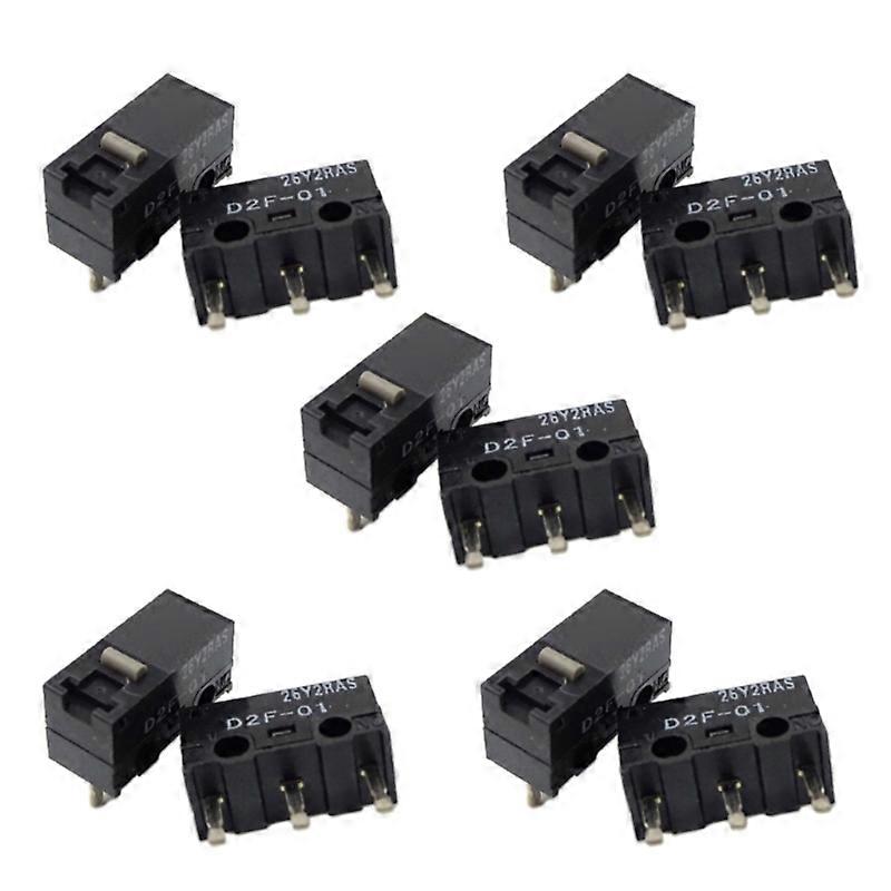 10Pcs Mouse Micro Switches  D2F Mouse Button Fretting 10 Million Clicks