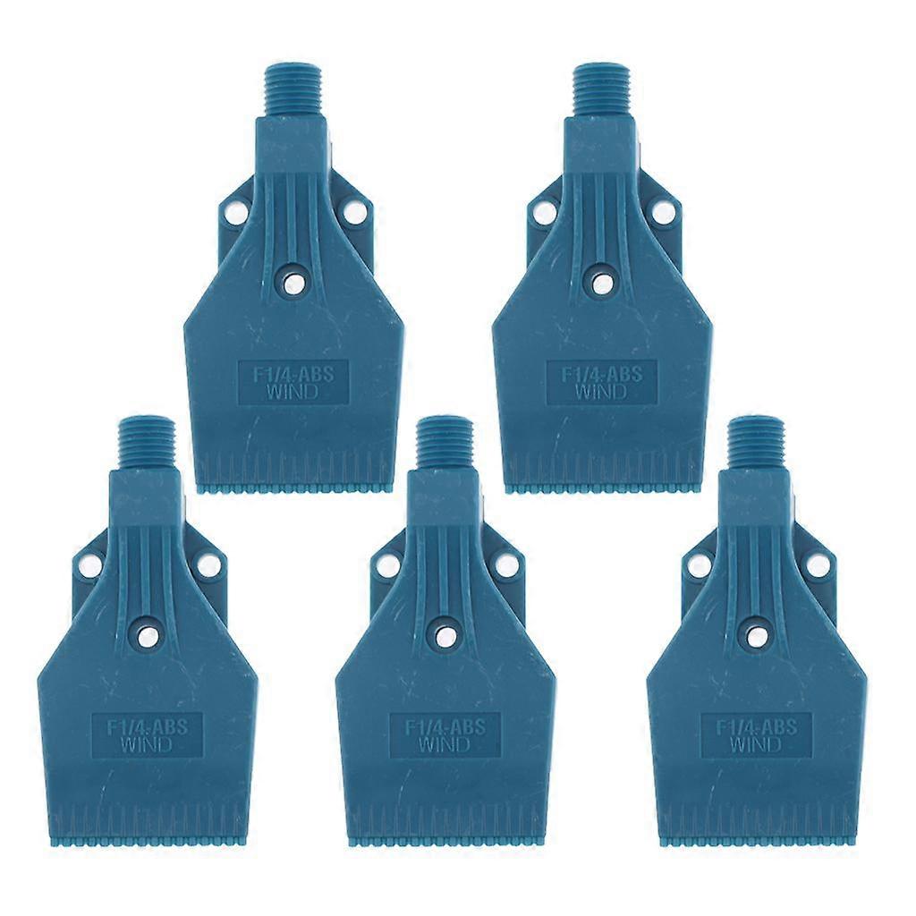 1/4" Thread size, Flat Wind Jet Air Blowing Nozzle Spray 3 Holes Blue x5