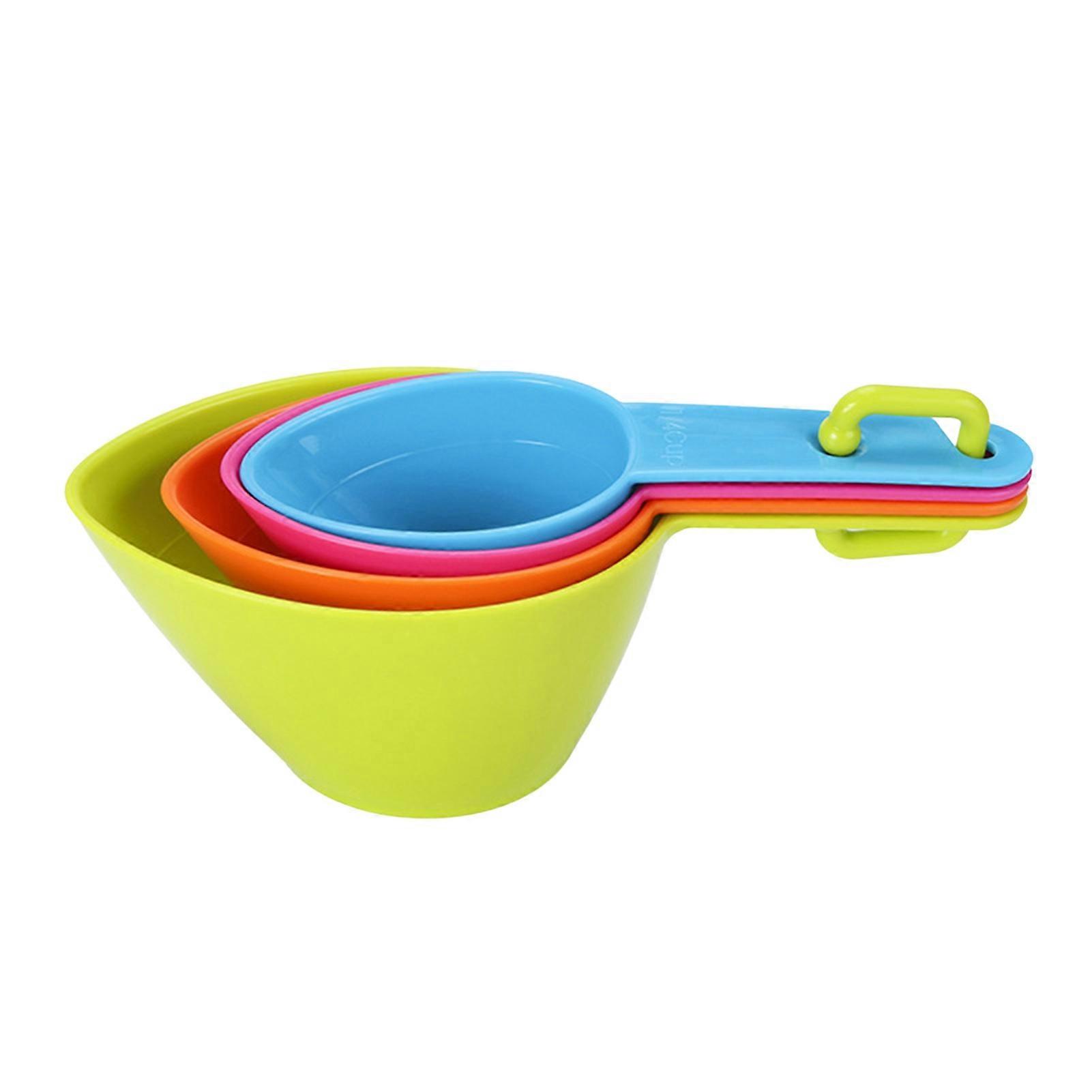 1 Set Measuring Spoon Hanging Hole Design Precise with Clear Scale Easy to Clean Convenient DIY Cake Plastic Multicolor Appearance Measure Scoop for B