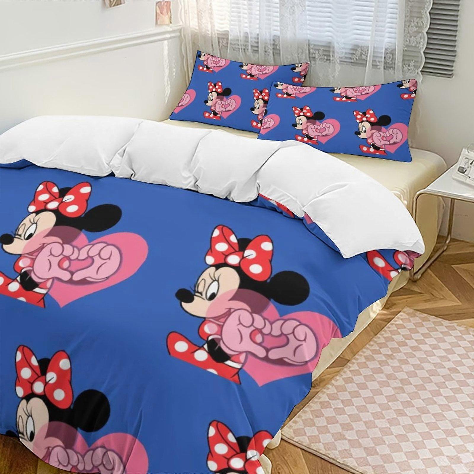 v4065  Bed Sheets Bedding Minnie MouseCartoon Collection 3-Piece Comforter Set, Personalized Bedding Decor for Kids And Teens  Bed Sheets  yuq4065