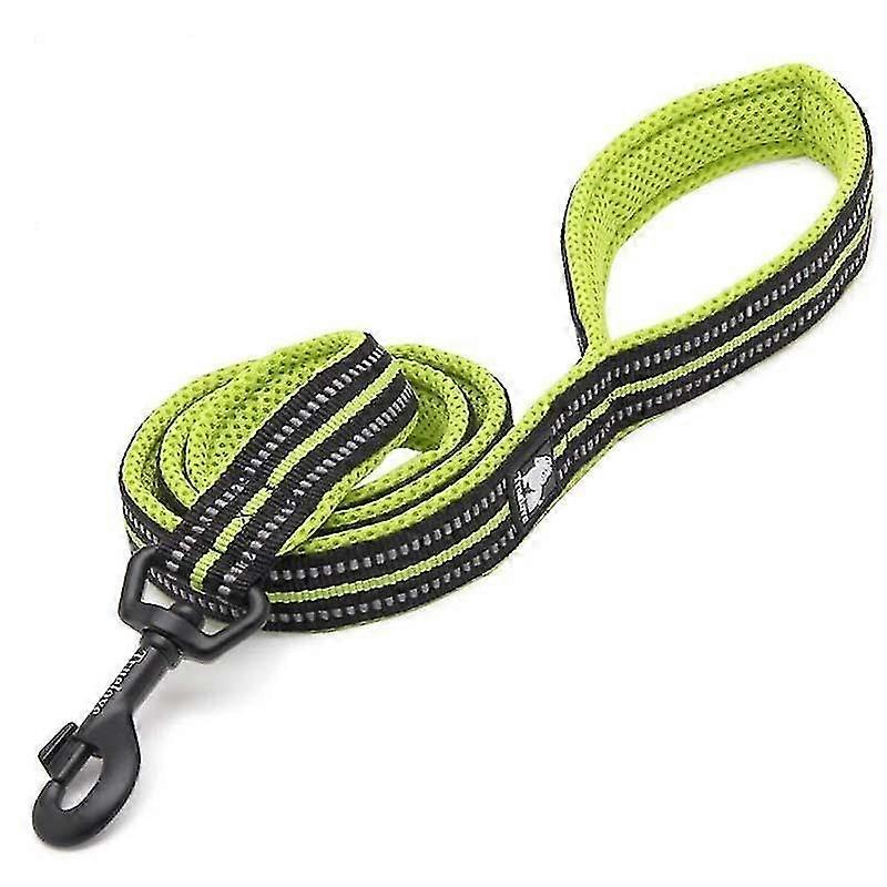 Soft Mesh Nylon Dog Leash Double Trickness Running Reflective Safe Walking Training(Green)