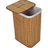 Bamboo Foldable Laundry Hamper 72L Laundry Bag Natural Color Rectangular Lid & Handle