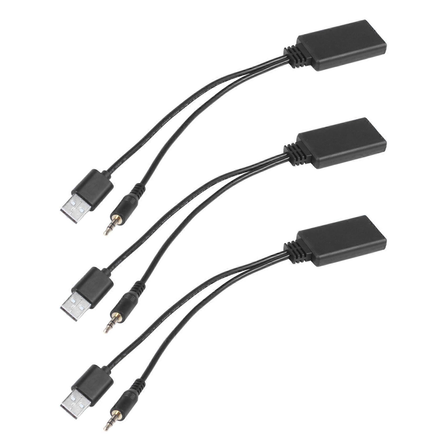 3X Car Wireless Bluetooth Module Music Adapter Auxiliary Receiver Aux Audio USB 3.5mm Socket for E9