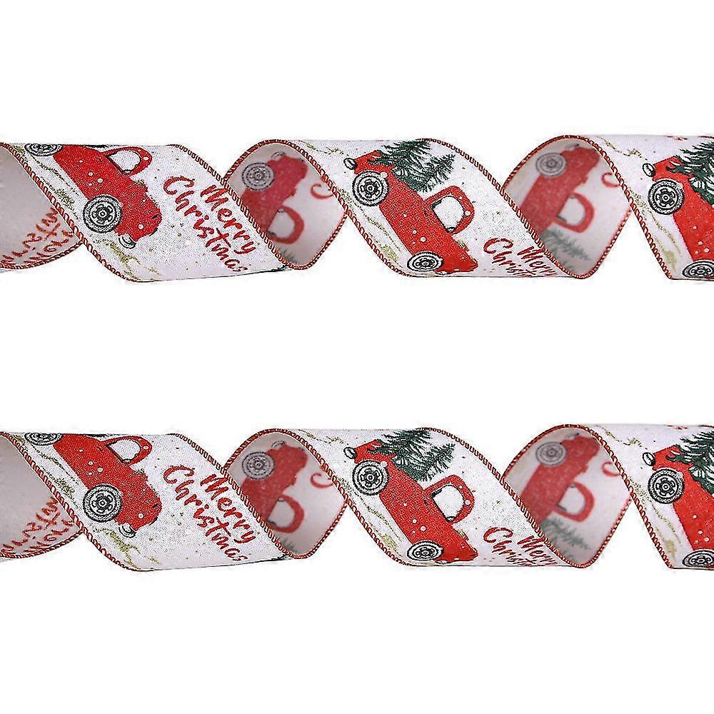 Christmas Ribbon, For Gift Wrapping Wreath Bows Decor, Rustic Fabric Ribbons Holiday Party Decor10m