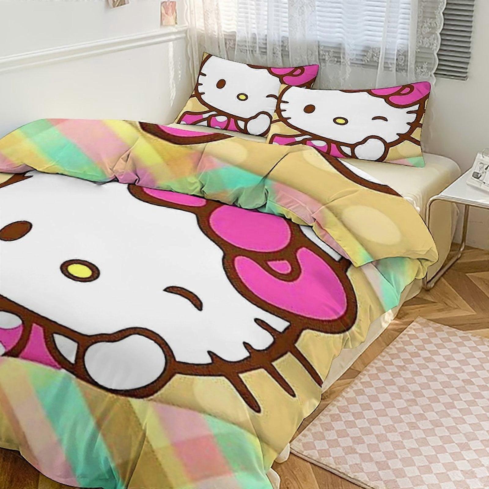 Bh601 Hello Kitty Bedding Sets for Kids Men Women Twin Size Comforter Set 3pcs Bedding Set 1 Comforter Cover And 2 Pillowcases-xp ka601