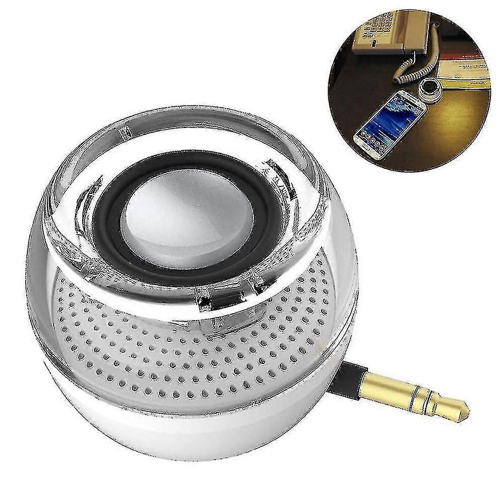 Portable Speaker, Crystal 3w Mini Wireless Speaker With 3.5mm Aux Audio Jack Plug In Micro Usb Port Audio Dock For