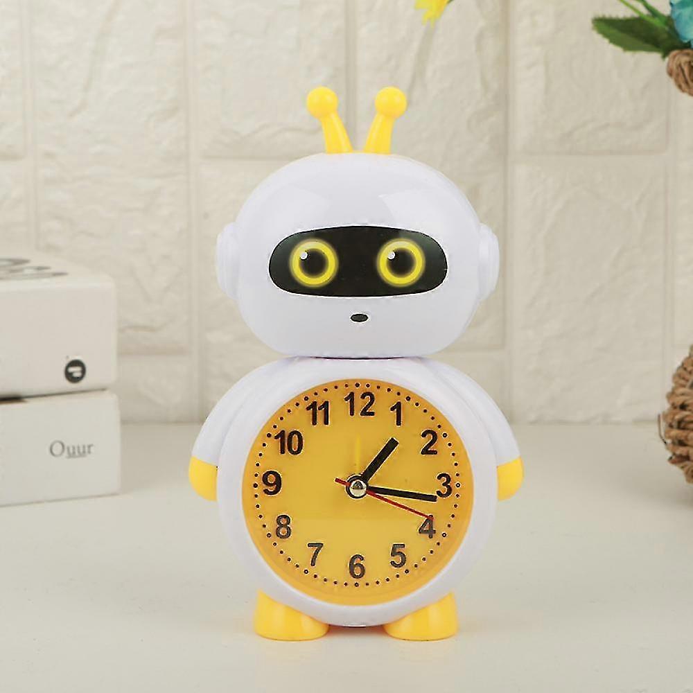 Mike 7.2in Robot Wall Clock Cartoon Robot Alarm Clock Cute Robot Alarm Clock Stainless Steel Wake Alarm Clock With Lights For The Family Children's Ho