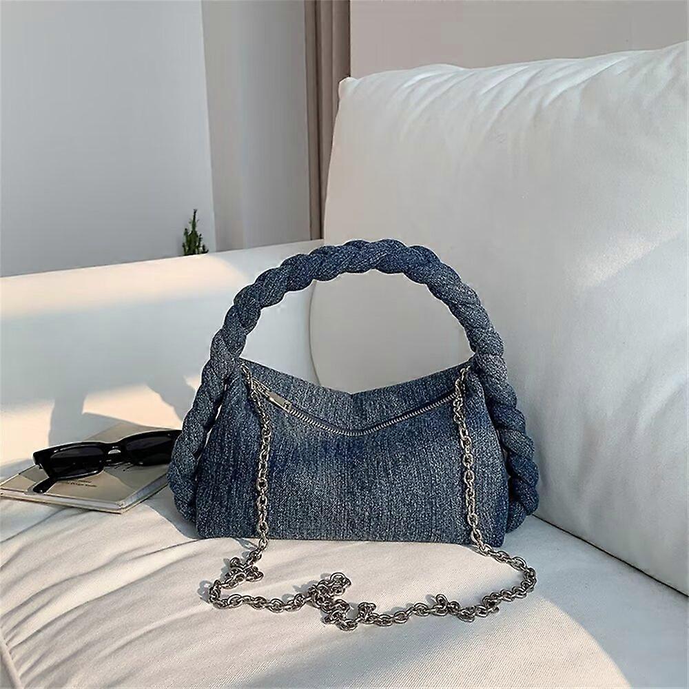 Borsa a tracolla femminile intrecciata twist borsa a catena borsa a tracolla borsa a tracolla moda denim bag