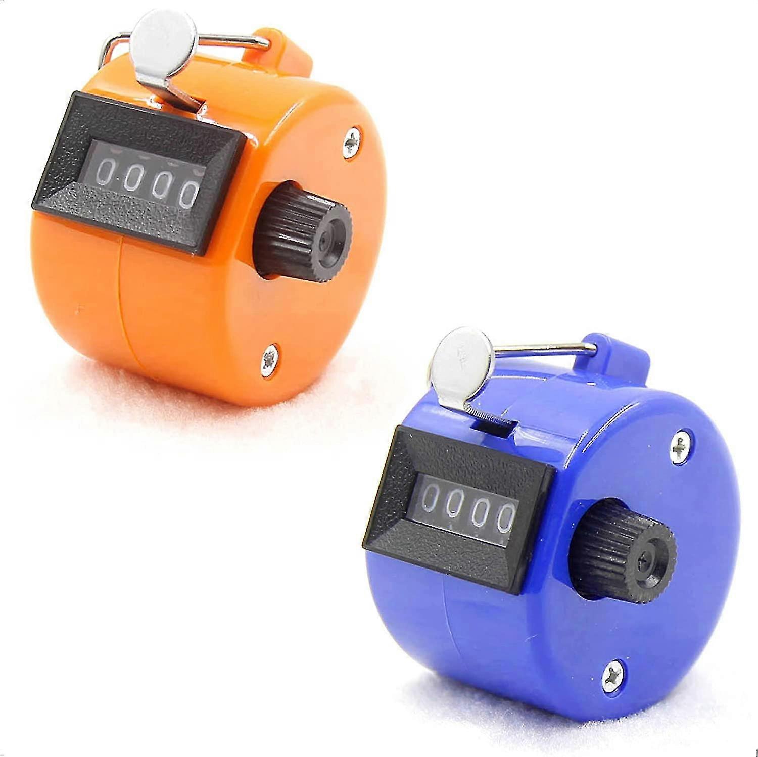 Pack Of 2 Mini Colourful Handtally Counter 4-digit Display Round/sport/trainer/event,without Battery