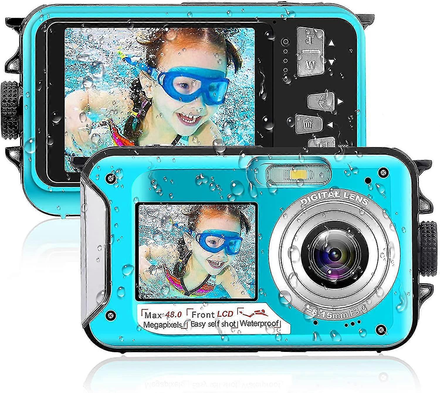 Waterproof Camera 10 Ft 2.7k Full Hd 48mp Underwater Camera 16x Digital Zoom Waterproof Digital Camera Self-timer Dual Screens Underwater Camera For S