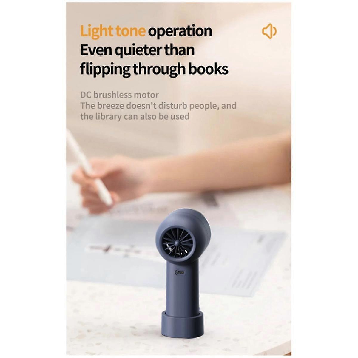 New Handheld High-Speed Fan Cooler Usb Charging Ultra-Long Battery Life Strong Wind Portable High-Speed Small Fan Blue