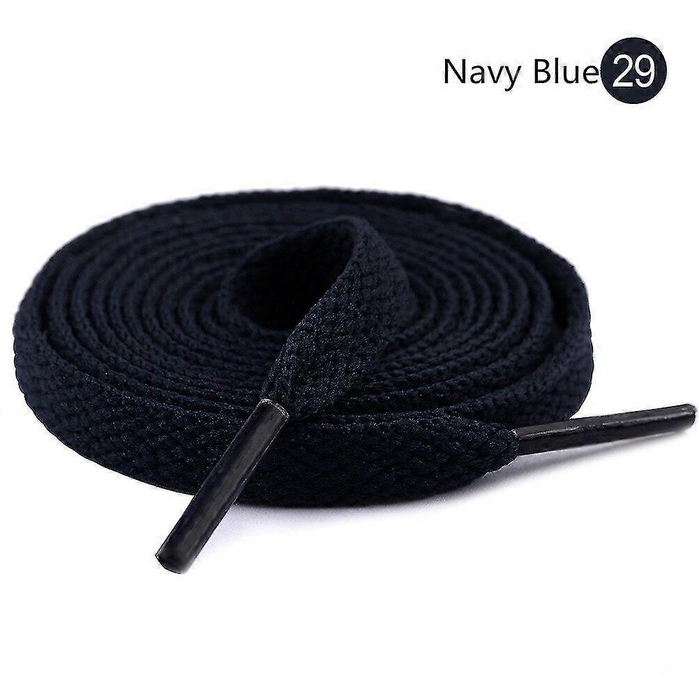 1 Pair Of 8mm Flat Laces For Sneaker Lacesnavy Blue