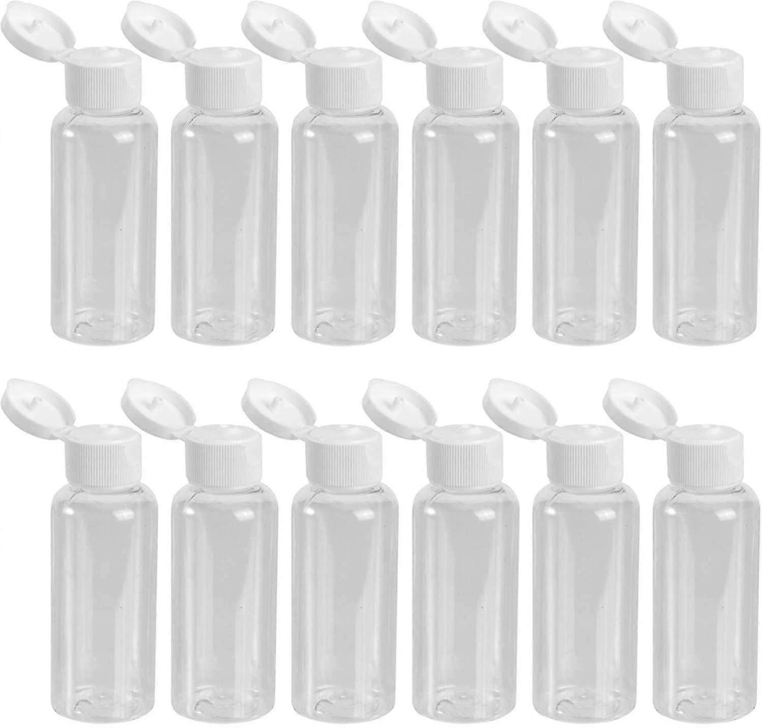 12 Pack 50ml Empty Plastic Bottles With Flip Lid For Shower Gel Emulsion