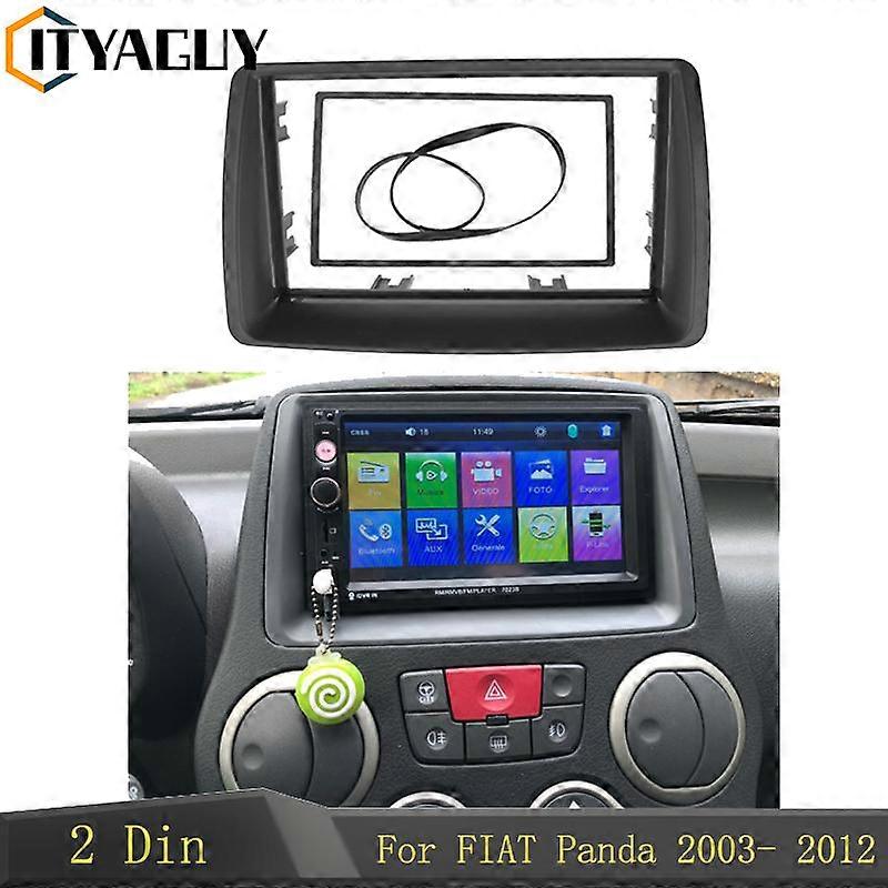 2 Din Radio Fascia For FIAT Panda 2003- 2012 Double din frame Stereo Panel Dash Mount Installation Trim Kit Frame Plate Bezel